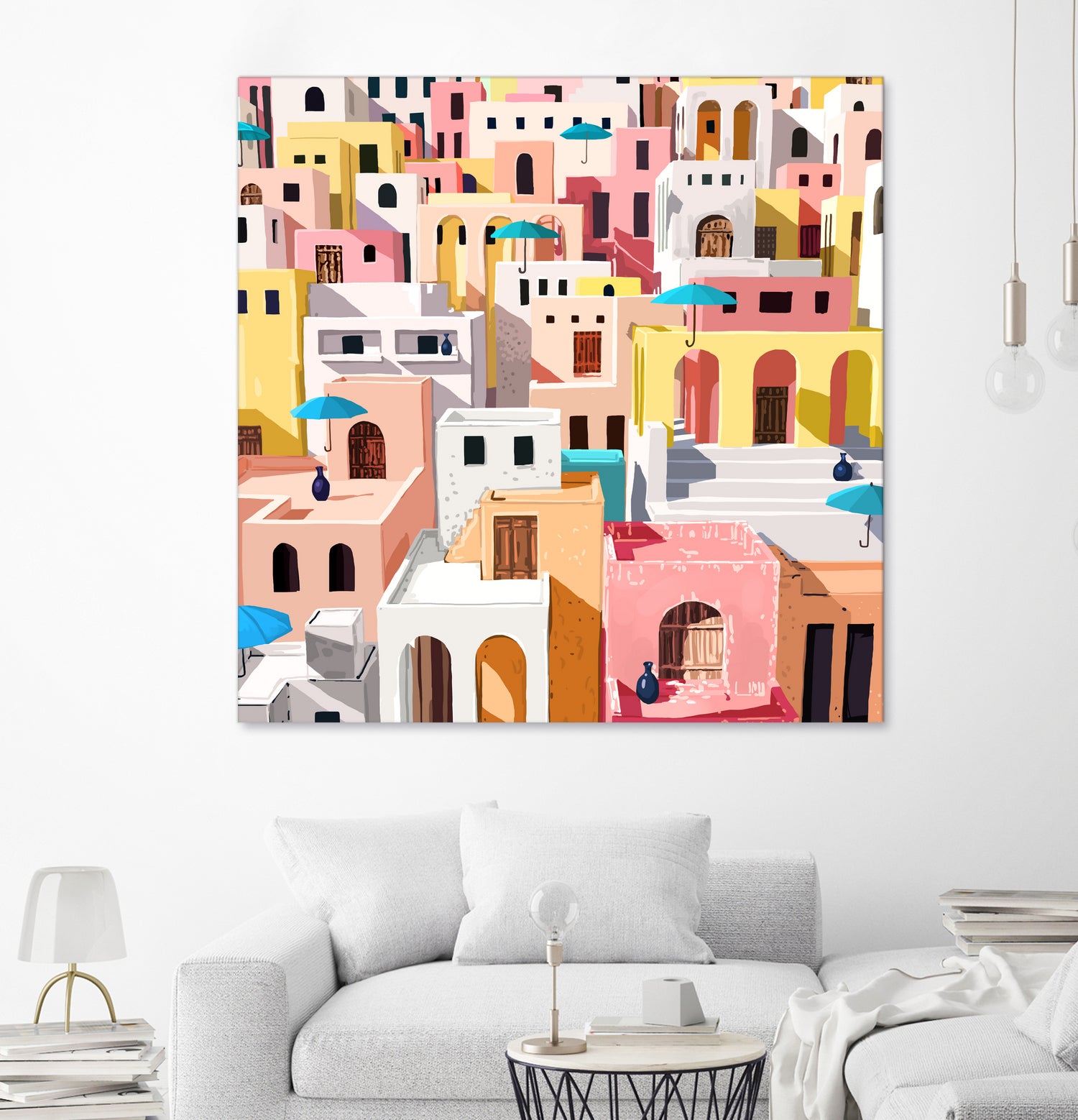 Pastel Cityscape by 83 Oranges on GIANT ART - pink digital greece