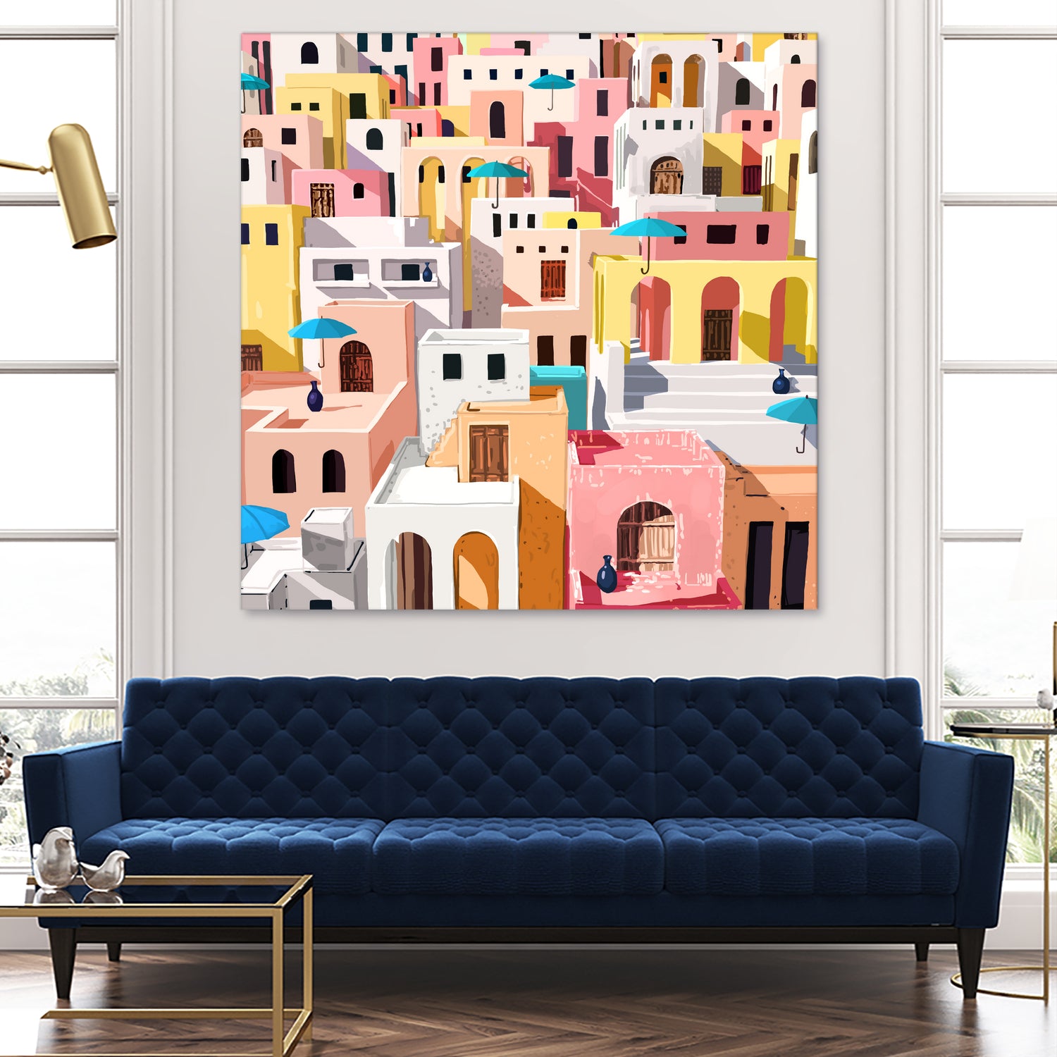 Pastel Cityscape by 83 Oranges on GIANT ART - pink digital greece