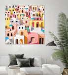 Pastel Cityscape by 83 Oranges on GIANT ART - pink digital greece