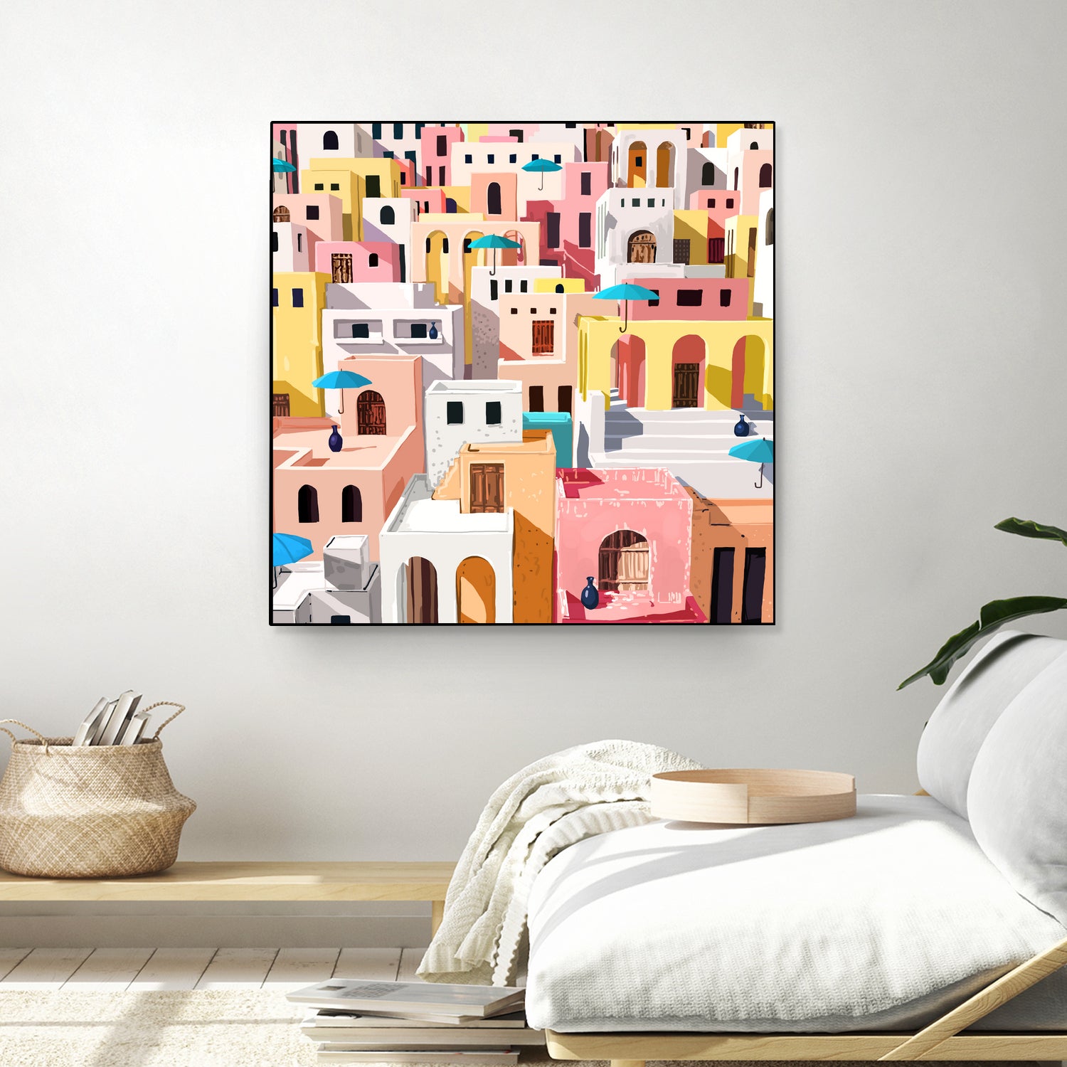 Pastel Cityscape by 83 Oranges on GIANT ART - pink digital greece