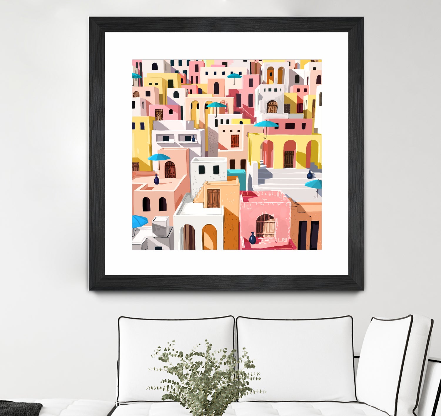 Pastel Cityscape by 83 Oranges on GIANT ART - pink digital greece