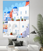 The Santorini Vacay by 83 oranges on GIANT ART - blue digital greece