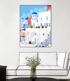 The Santorini Vacay by 83 oranges on GIANT ART - blue digital greece