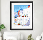 The Santorini Vacay by 83 oranges on GIANT ART - blue digital greece