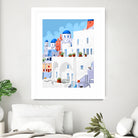 The Santorini Vacay by 83 oranges on GIANT ART - blue digital greece