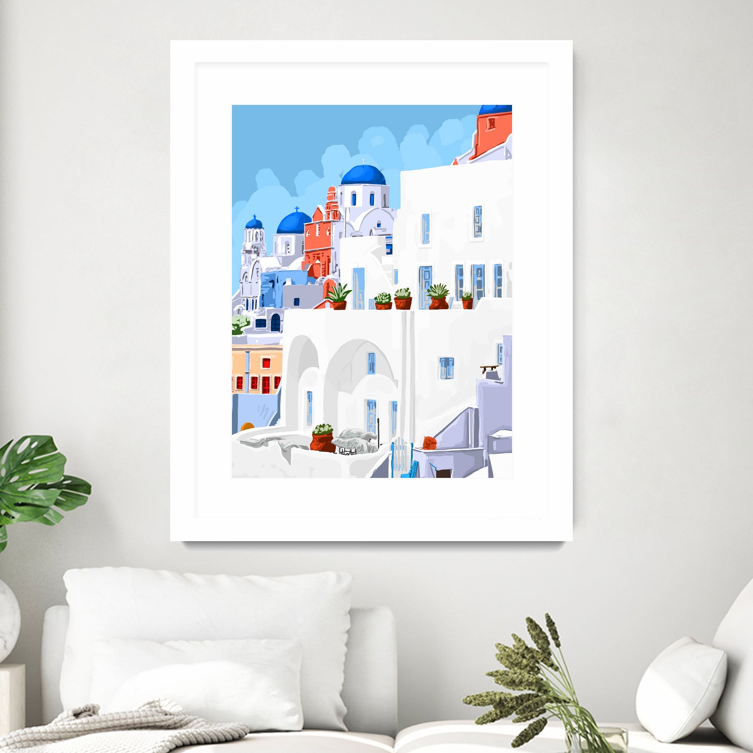 The Santorini Vacay by 83 oranges on GIANT ART - blue digital greece