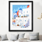 The Santorini Vacay by 83 oranges on GIANT ART - blue digital greece