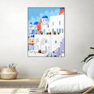 The Santorini Vacay by 83 oranges on GIANT ART - blue digital greece