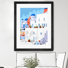 The Santorini Vacay by 83 oranges on GIANT ART - blue digital greece