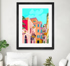 colorful houses by 83 Oranges on GIANT ART - pink landscape