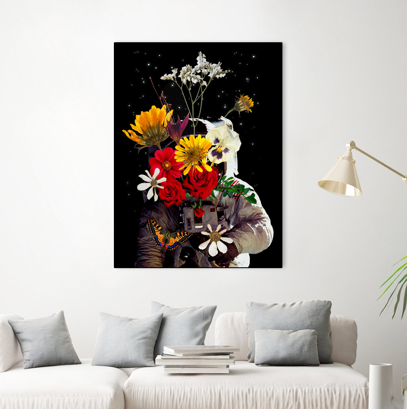 Astronaut with Flowers by Edson Ramos on GIANT ART