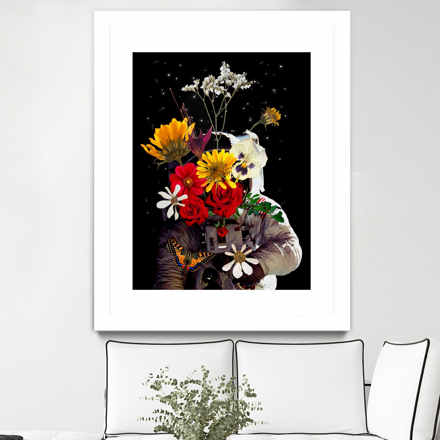 Astronaut with Flowers by Edson Ramos on GIANT ART