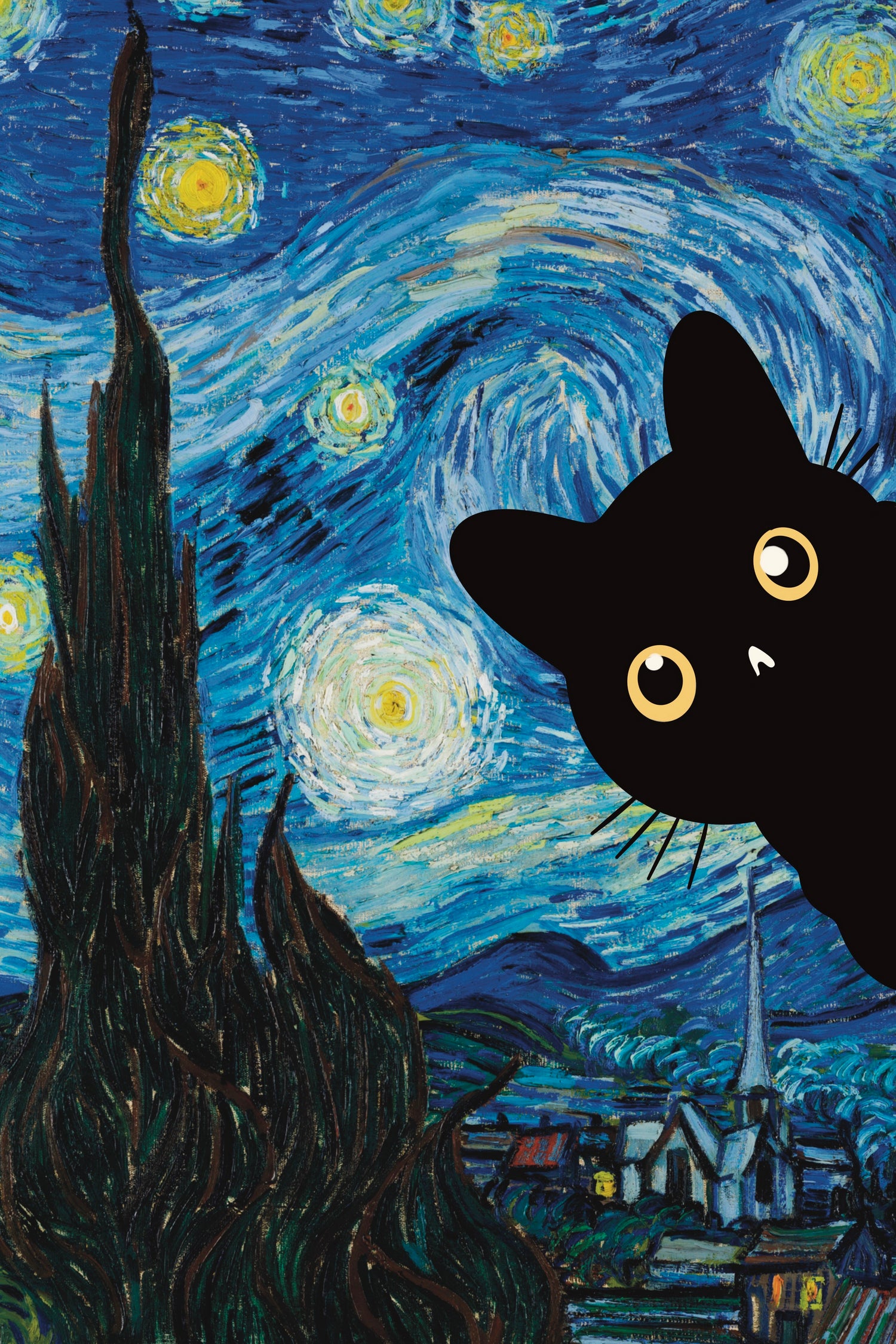 Starry Night Cat by Edson Ramos on GIANT ART