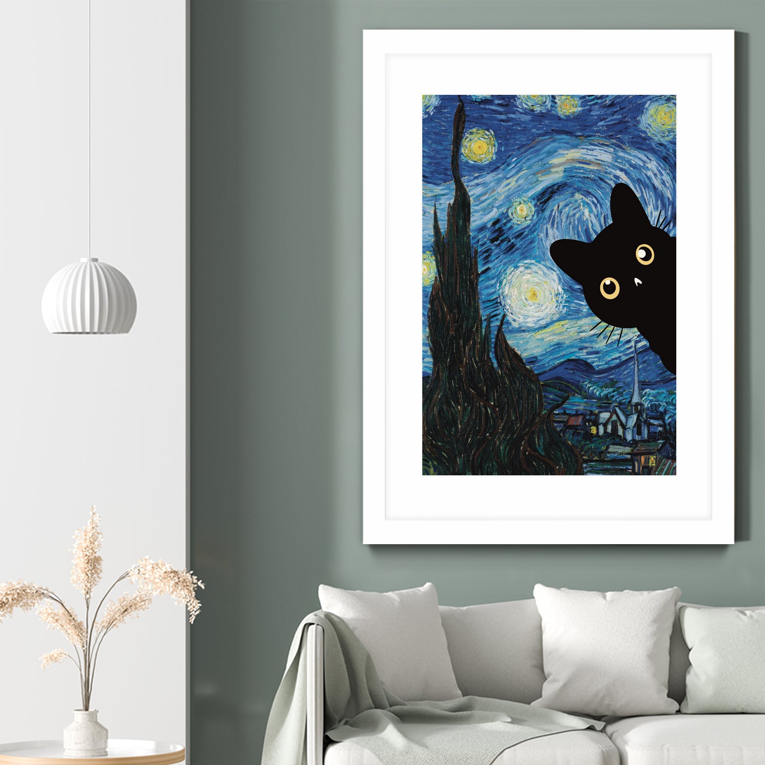 Starry Night Cat by Edson Ramos on GIANT ART