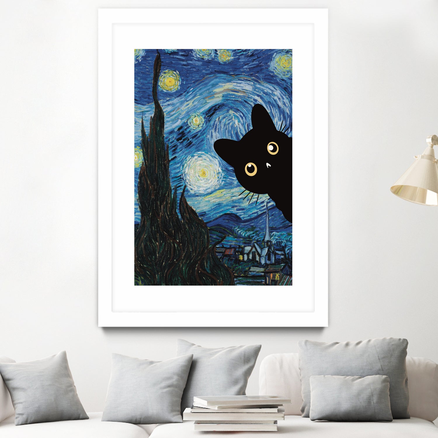 Starry Night Cat by Edson Ramos on GIANT ART