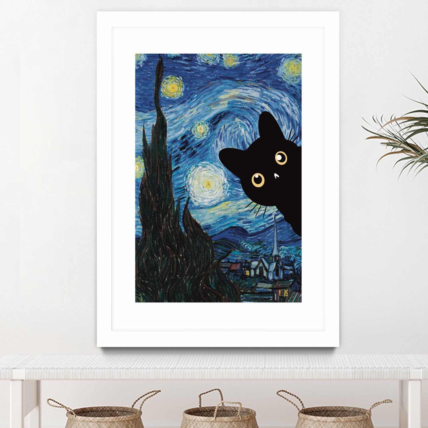 Starry Night Cat by Edson Ramos on GIANT ART