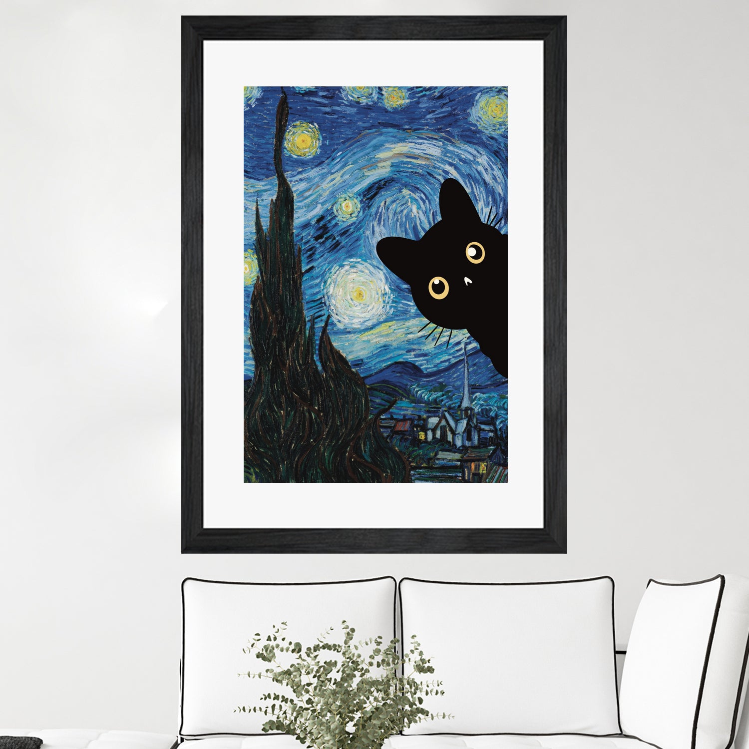 Starry Night Cat by Edson Ramos on GIANT ART