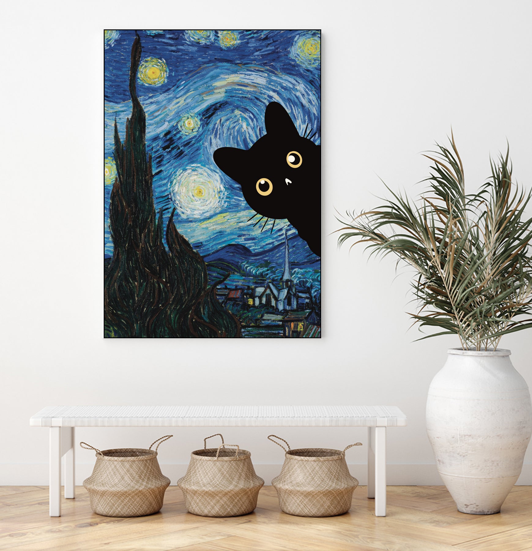 Starry Night Cat by Edson Ramos on GIANT ART