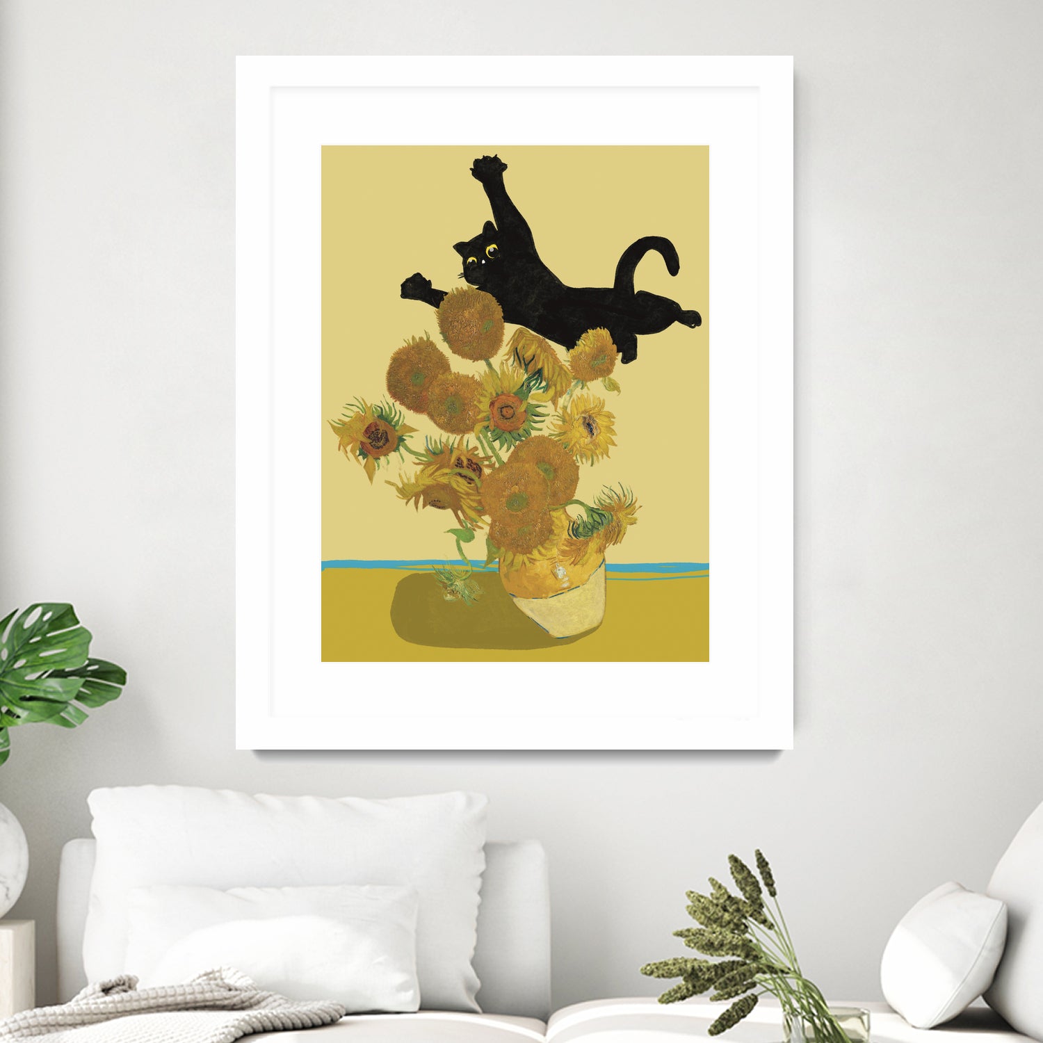 Cat in Sunflower by Edson Ramos on GIANT ART