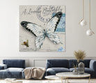 Lonely Butterfly White by David Loblaw on GIANT ART - white typography