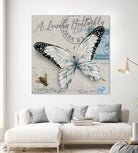 Lonely Butterfly White by David Loblaw on GIANT ART - white typography