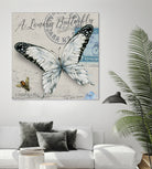 Lonely Butterfly White by David Loblaw on GIANT ART - white typography