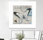 Lonely Butterfly White by David Loblaw on GIANT ART - white typography