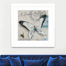 Lonely Butterfly White by David Loblaw on GIANT ART - white typography