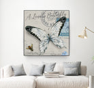 Lonely Butterfly White by David Loblaw on GIANT ART - white typography