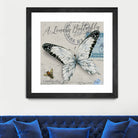 Lonely Butterfly White by David Loblaw on GIANT ART - white typography