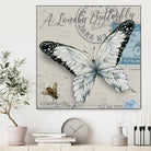 Lonely Butterfly White by David Loblaw on GIANT ART - white typography