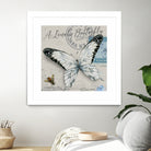 Lonely Butterfly White by David Loblaw on GIANT ART - white typography