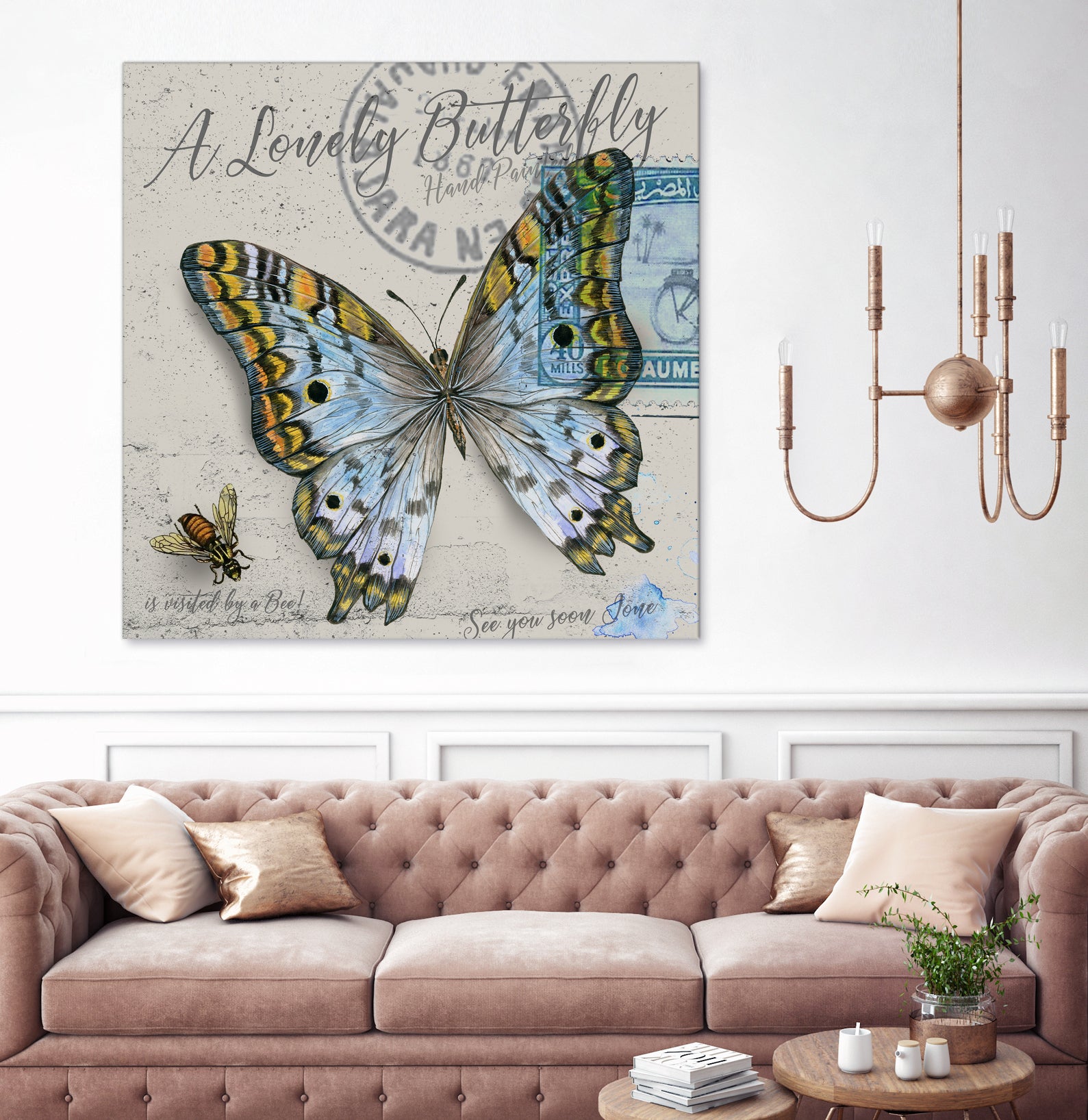 Lonely Butterfly Blue by David Loblaw on GIANT ART - blue photo illustration