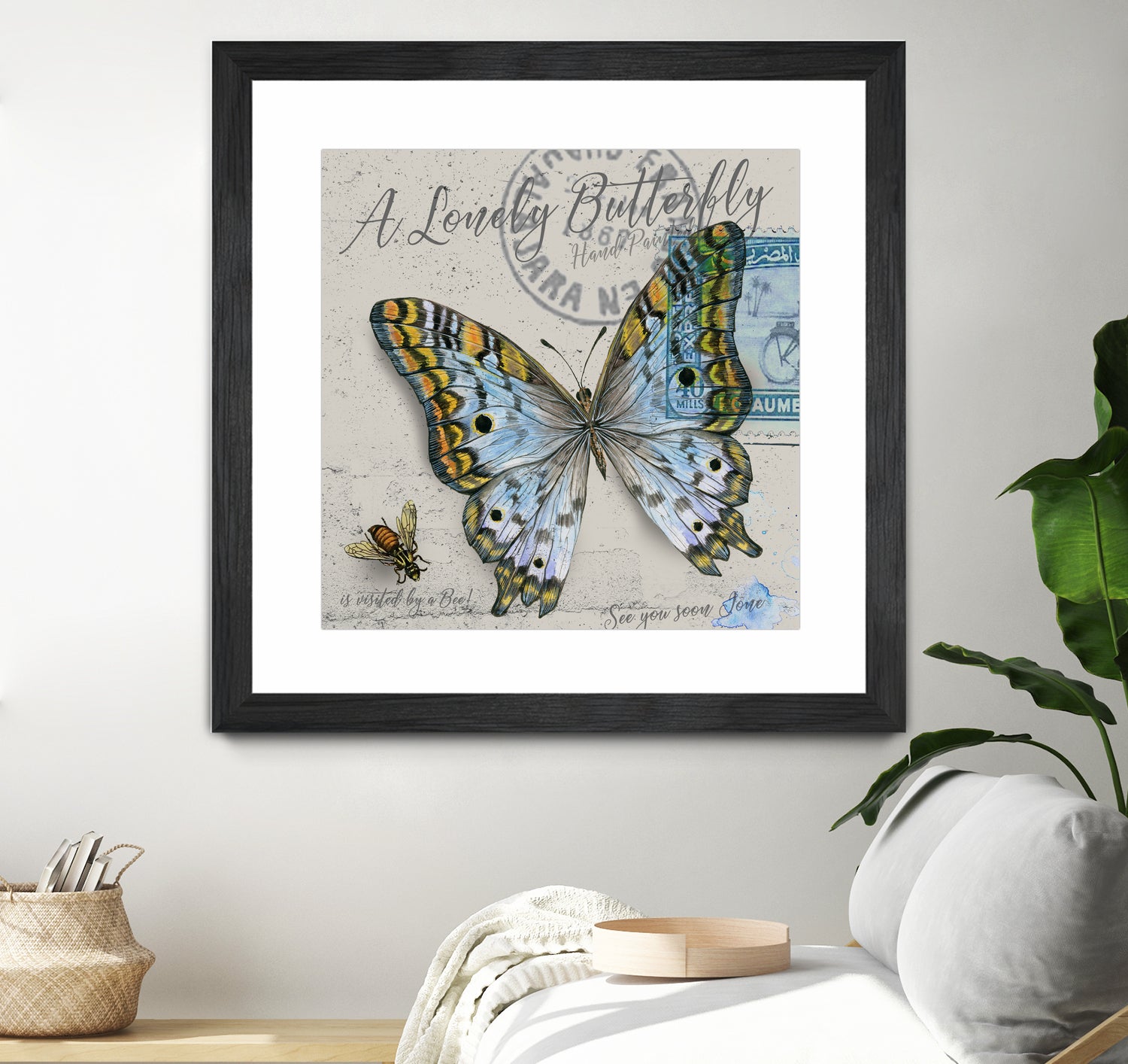 Lonely Butterfly Blue by David Loblaw on GIANT ART - blue photo illustration