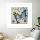 Lonely Butterfly Blue by David Loblaw on GIANT ART - blue photo illustration