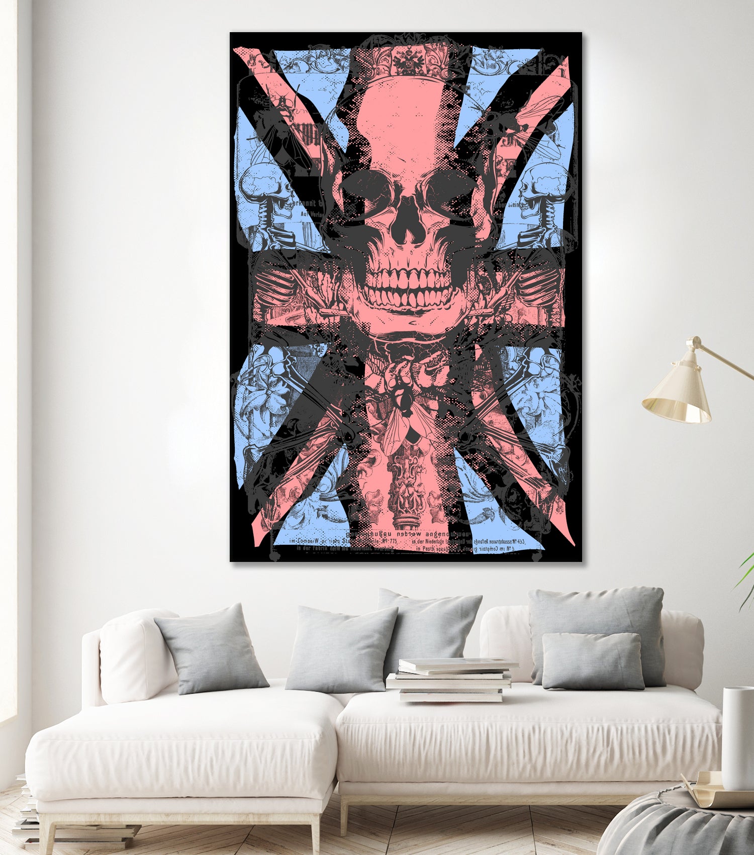 english flag skull by Sergio Marques on GIANT ART - red mixed media