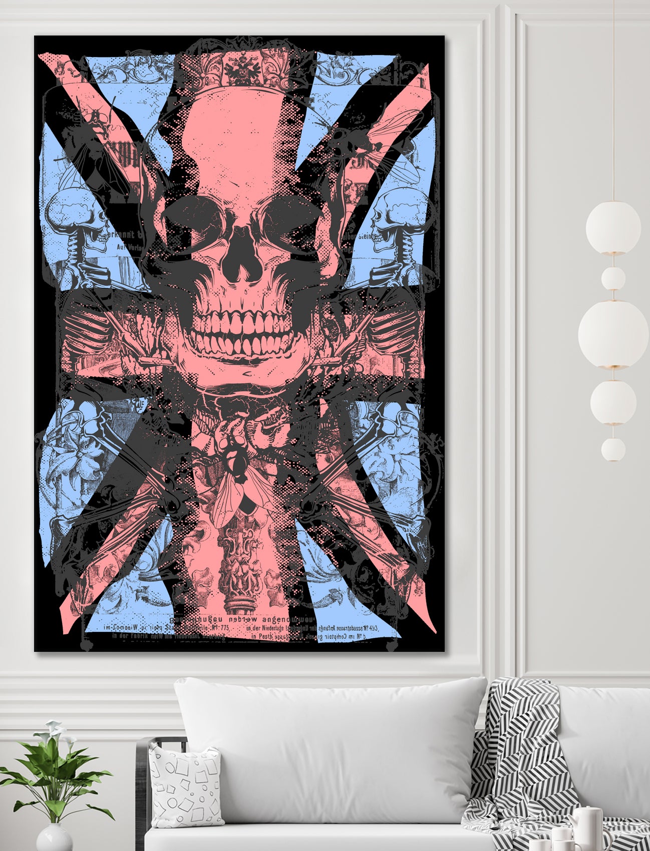 english flag skull by Sergio Marques on GIANT ART - red mixed media