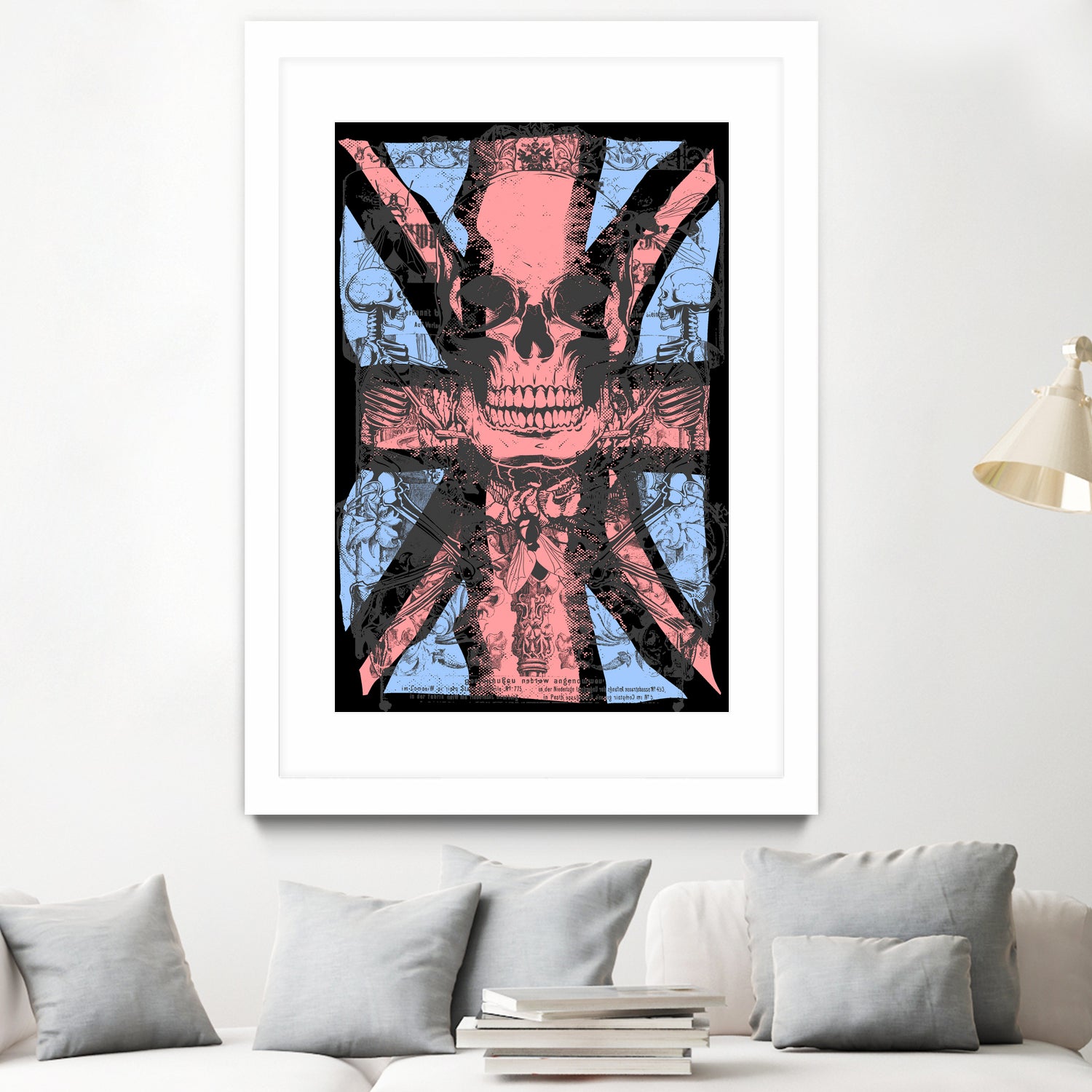 english flag skull by Sergio Marques on GIANT ART - red mixed media