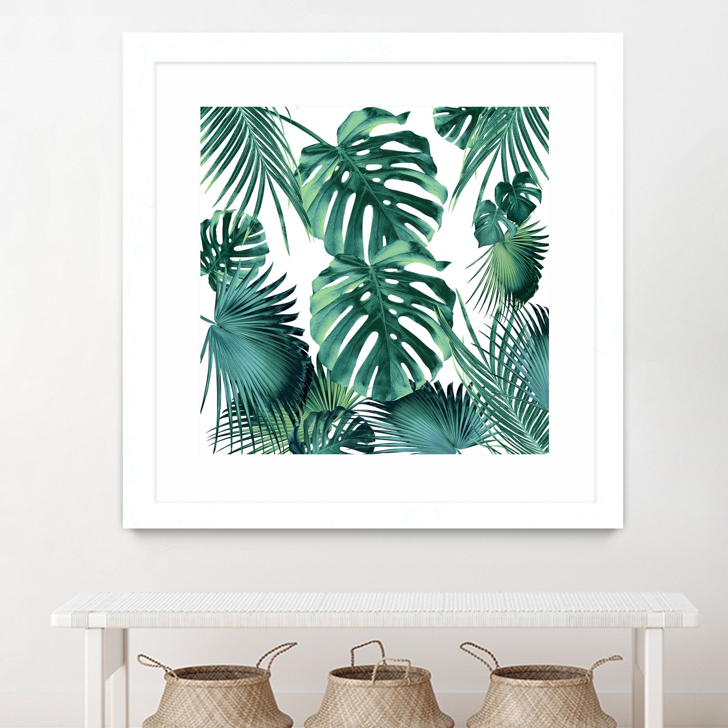 Tropical Summer Leaves Jungle Pattern #1 #tropical #decor by Anita & Bella Jantz on GIANT ART - green photo illustration