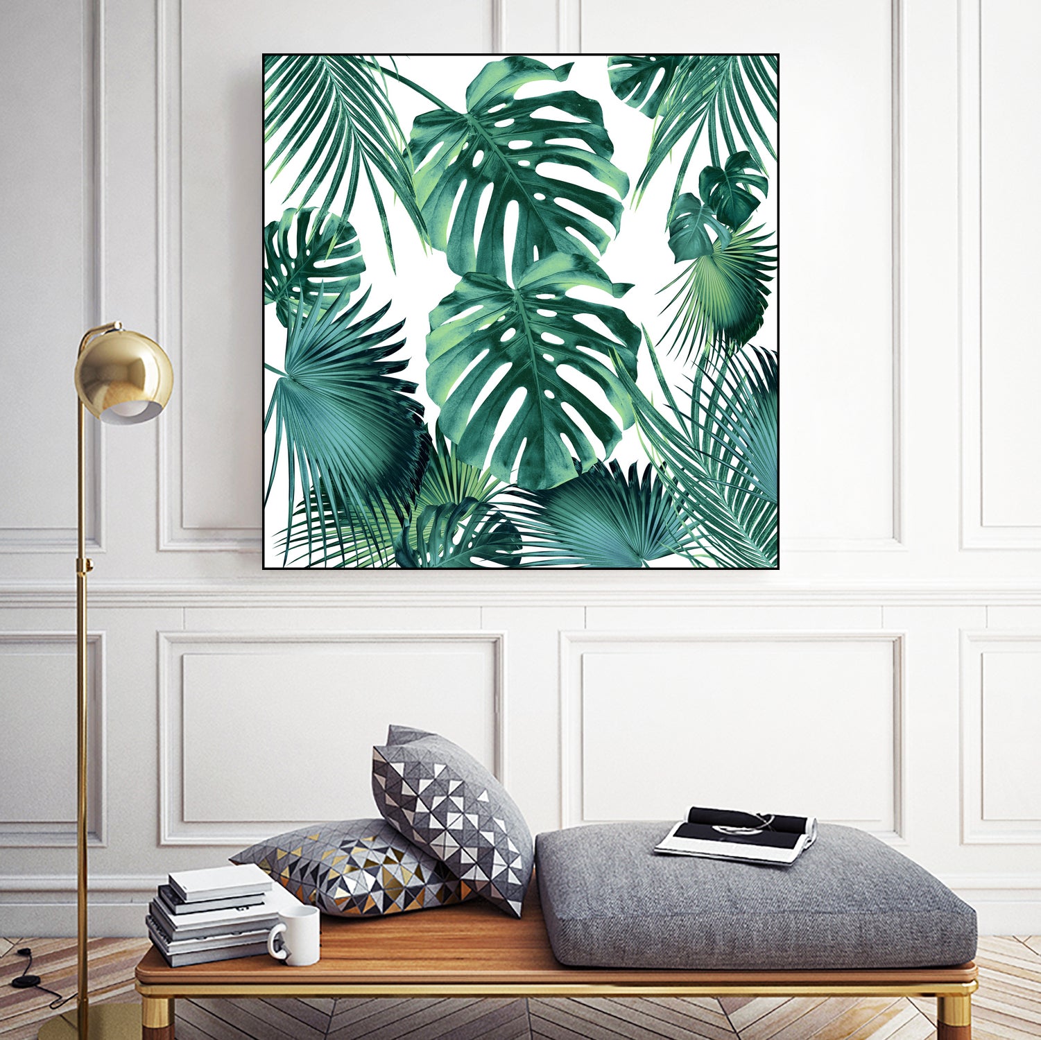 Tropical Summer Leaves Jungle Pattern #1 #tropical #decor by Anita & Bella Jantz on GIANT ART - green photo illustration