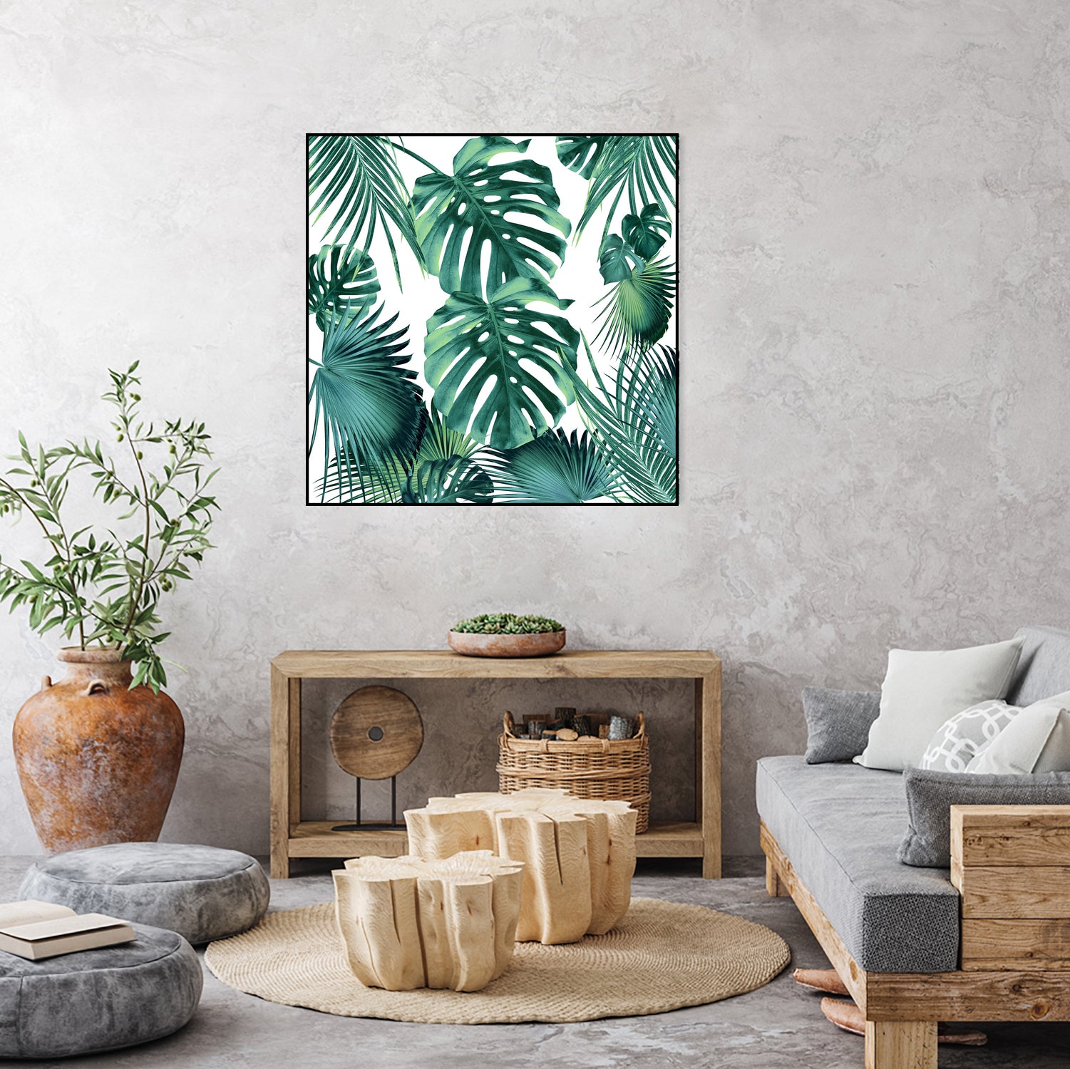 Tropical Summer Leaves Jungle Pattern #1 #tropical #decor by Anita & Bella Jantz on GIANT ART - green photo illustration