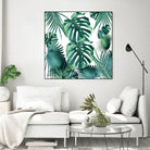 Tropical Summer Leaves Jungle Pattern #1 #tropical #decor by Anita & Bella Jantz on GIANT ART - green photo illustration