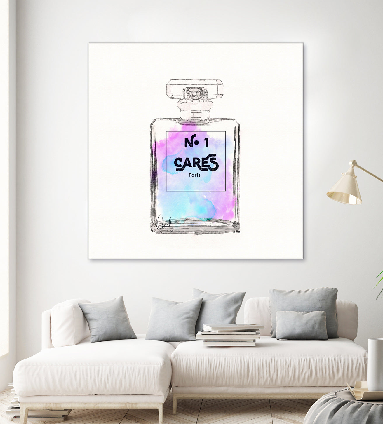 N.1 Cares Perfume-Watercolor by Oriana Cordero on GIANT ART - fuchsia digital drawing