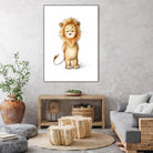 Baby Lion by Anna Abramska on GIANT ART - yellow digital drawing