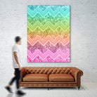 Rainbow Glitter Chevron #1 #shiny #decor #art by Anita & Bella Jantz on GIANT ART - orange photo illustration