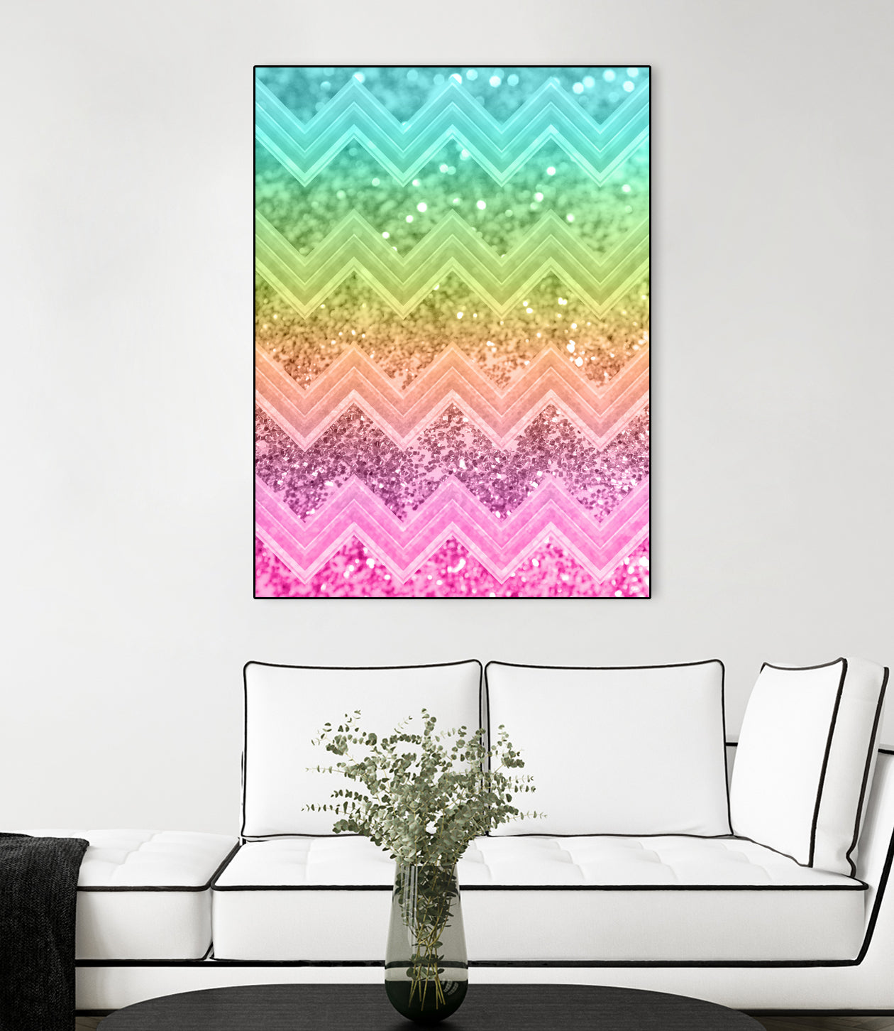 Rainbow Glitter Chevron #1 #shiny #decor #art by Anita & Bella Jantz on GIANT ART - orange photo illustration