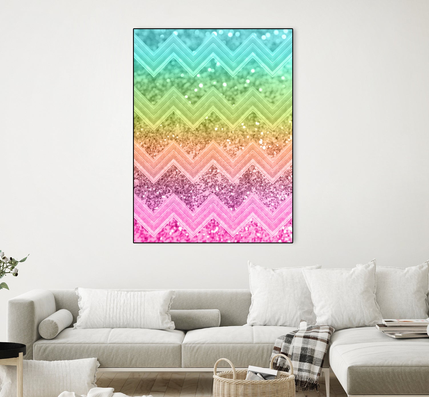 Rainbow Glitter Chevron #1 #shiny #decor #art by Anita & Bella Jantz on GIANT ART - orange photo illustration