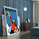 Austria Skiing Poster by Lorna Carroll on GIANT ART - blue digital drawing