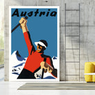 Austria Skiing Poster by Lorna Carroll on GIANT ART - blue digital drawing