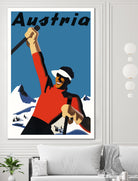 Austria Skiing Poster by Lorna Carroll on GIANT ART - blue digital drawing